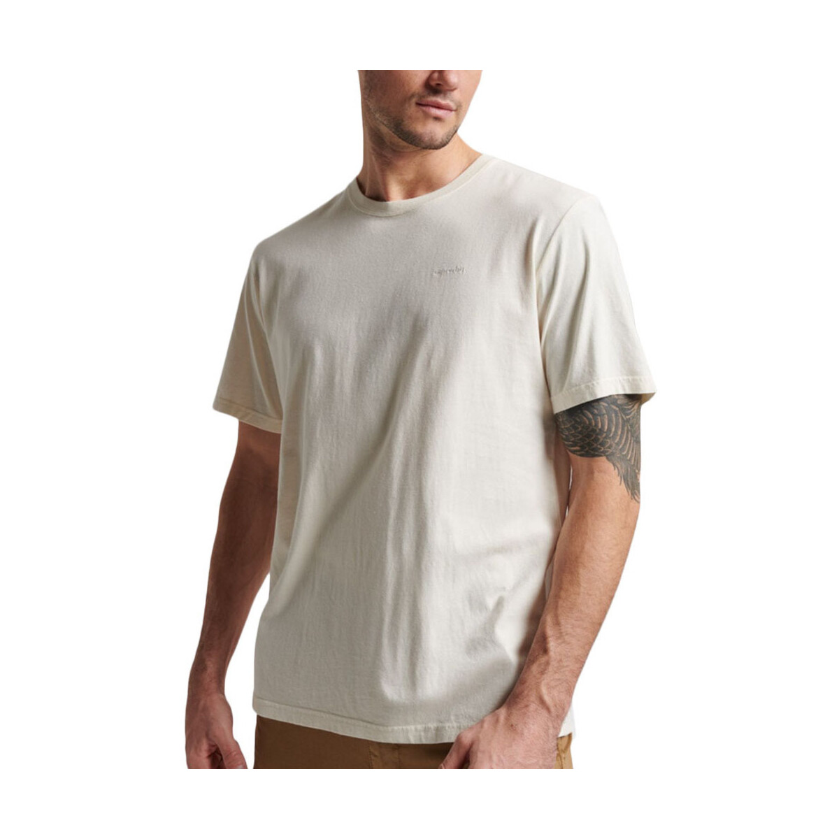 Υφασμάτινα Άνδρας T-shirt με κοντά μανίκια Superdry VINTAGE WASHED T-SHIRT MEN ΕΚΡΟΥ