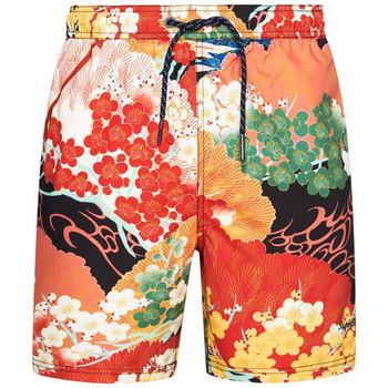 Υφασμάτινα Άνδρας Μαγιώ / shorts για την παραλία Superdry VINTAGE HAWAIIAN SWIMSHORTS MEN ΚΙΤΡΙΝΟ- ΚΟΚΚΙΝΟ- ΜΑΥΡΟ