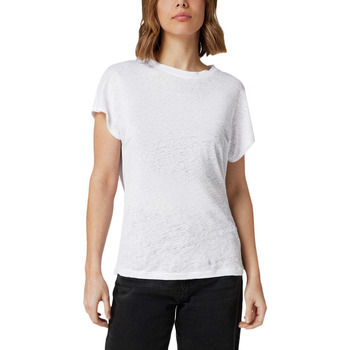 Υφασμάτινα Γυναίκα T-shirt με κοντά μανίκια Calvin Klein Jeans LINEN JERSEY C-NECK TOP WOMEN ΛΕΥΚΟ