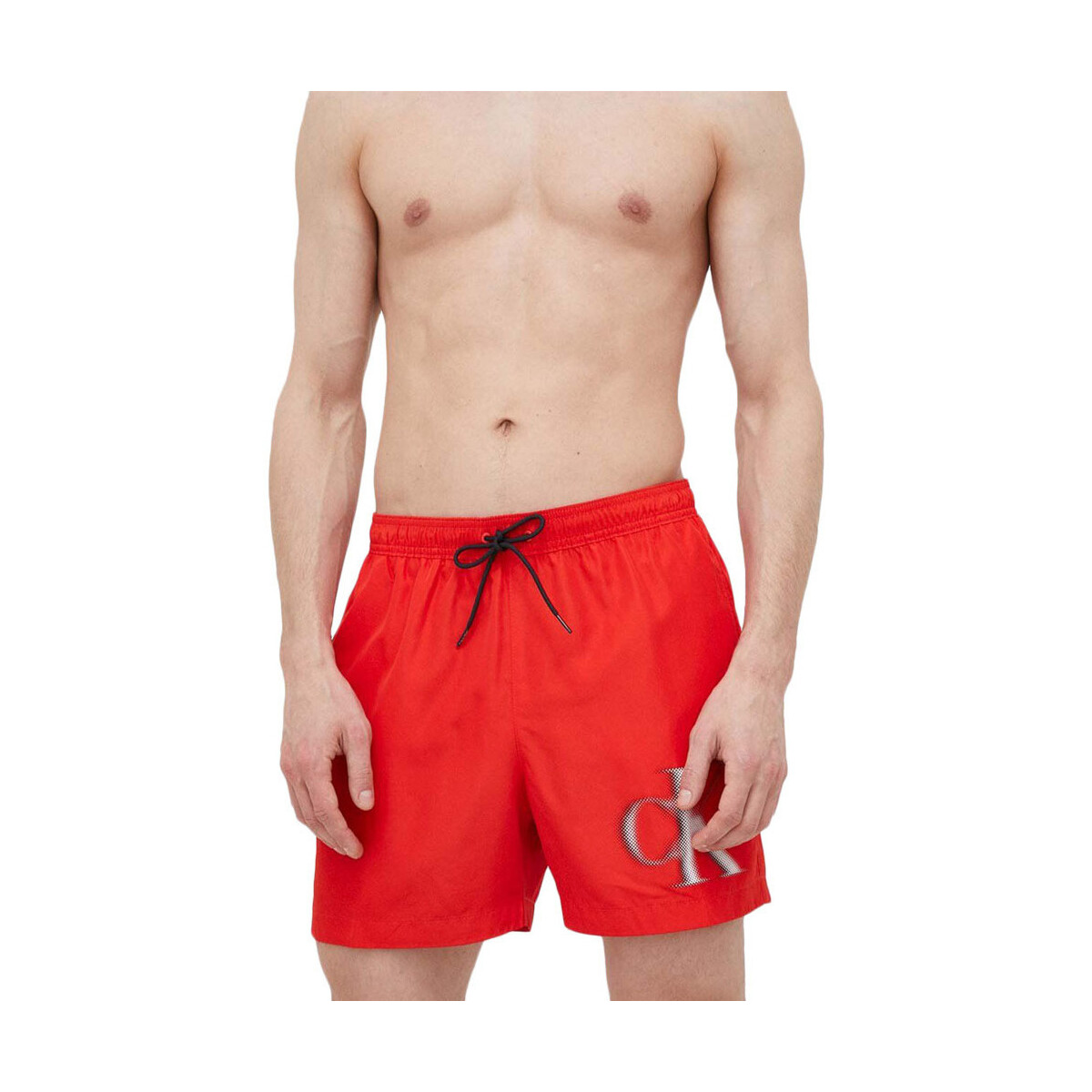 Υφασμάτινα Άνδρας Μαγιώ / shorts για την παραλία Calvin Klein Jeans MEDIUM DRAWSTRING GRAPHIC SWIMSHORTS MEN ΚΟΚΚΙΝΟ- ΛΕΥΚΟ