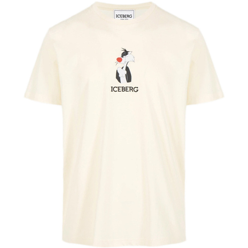 Υφασμάτινα Άνδρας T-shirt με κοντά μανίκια Iceberg JERSEY T-SHIRT MEN ΕΚΡΟΥ- ΛΕΥΚΟ- ΜΑΥΡΟ
