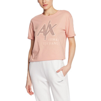 Υφασμάτινα Γυναίκα T-shirt με κοντά μανίκια EAX T-SHIRT WOMEN ΡΟΖ