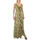 Υφασμάτινα Γυναίκα Φορέματα Zoya LONG DRESS WOMEN ΕΚΡΟΥ- ΠΡΑΣΙΝΟ