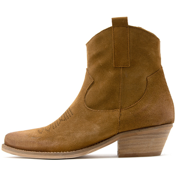 Riccianera SUEDE LEATHER ANKLE BOOTS WOMEN CAMEL