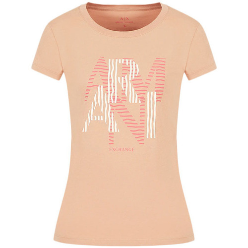 Υφασμάτινα Γυναίκα T-shirt με κοντά μανίκια EAX T-SHIRT WOMEN ΚΑΦΕ- ΡΟΖ