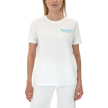 Υφασμάτινα Γυναίκα T-shirt με κοντά μανίκια Superdry VINTAGE VENUE T-SHIRT WOMEN ΛΕΥΚΟ- ΣΙΕΛ