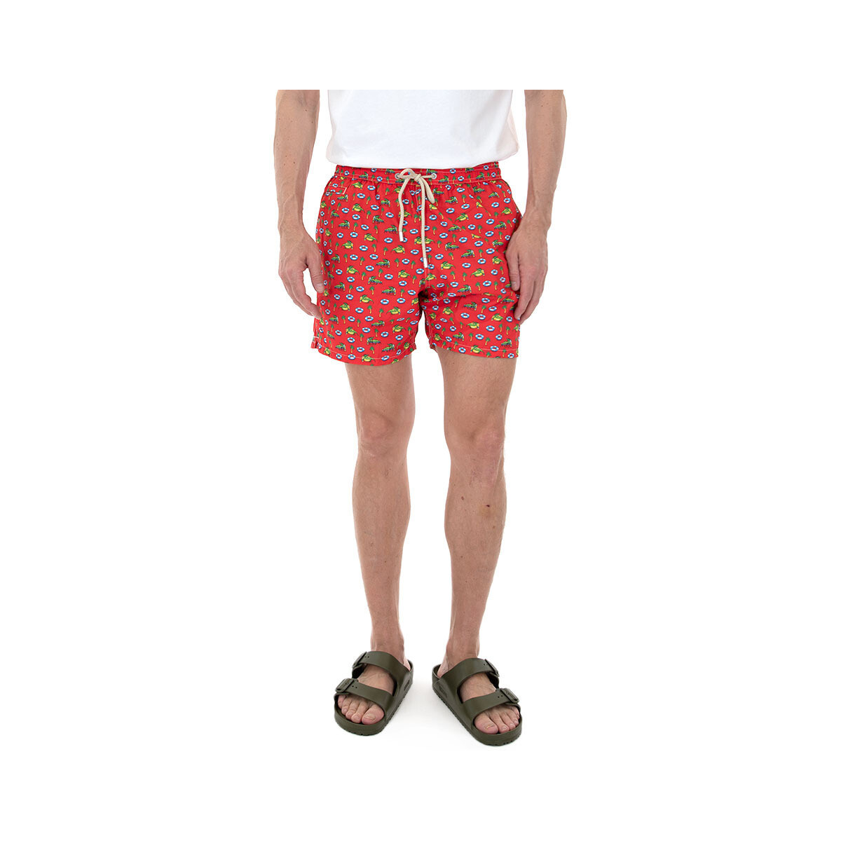 Υφασμάτινα Άνδρας Μαγιώ / shorts για την παραλία Mc2 Saint Barth CHILL TIME 41 ULTRALIGHT SWIMSHORTS MEN ΚΟΚΚΙΝΟ- ΜΠΛΕ- ΠΡΑΣΙΝΟ