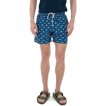 Υφασμάτινα Άνδρας Μαγιώ / shorts για την παραλία Mc2 Saint Barth DRIVER PIG 61 ULTRALIGHT SWIMSHORTS MEN ΜΠΛΕ- ΡΟΖ- ΣΙΕΛ