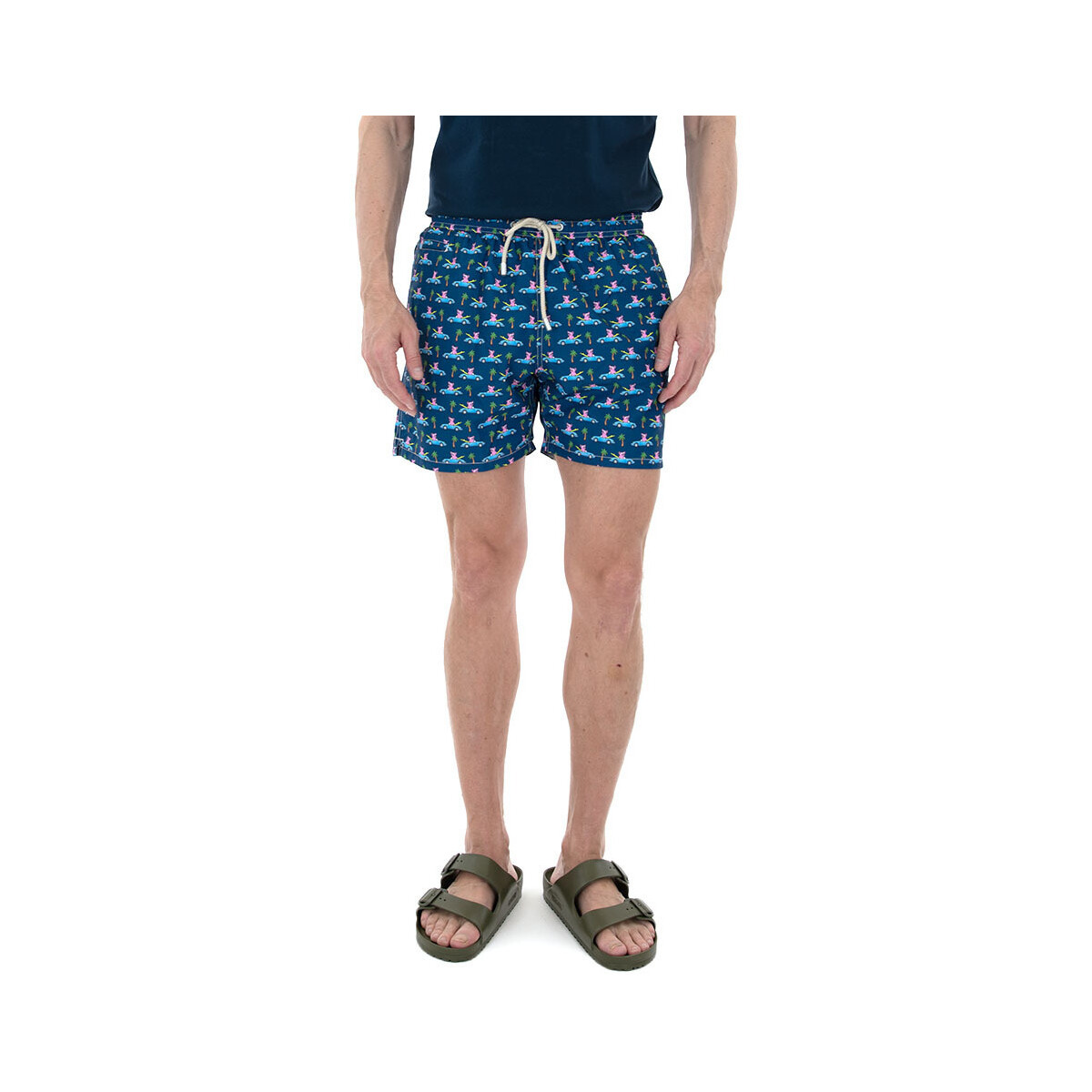 Υφασμάτινα Άνδρας Μαγιώ / shorts για την παραλία Mc2 Saint Barth DRIVER PIG 61 ULTRALIGHT SWIMSHORTS MEN ΜΠΛΕ- ΡΟΖ- ΣΙΕΛ