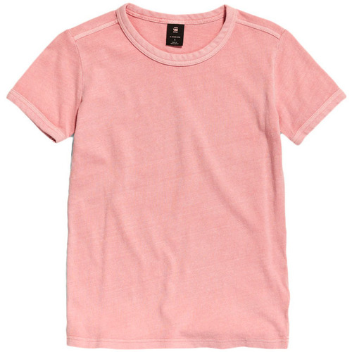 Υφασμάτινα Γυναίκα T-shirt με κοντά μανίκια G-Star Raw OVERDYED T-SHIRT WOMEN ΡΟΖ