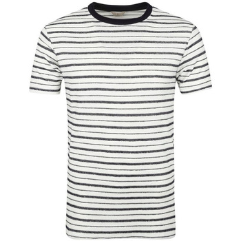 Υφασμάτινα Άνδρας T-shirt με κοντά μανίκια Dstrezzed REVERSED STRIPE T-SHIRT MEN ΛΕΥΚΟ- ΜΠΛΕ
