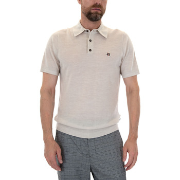 Υφασμάτινα Άνδρας T-shirt με κοντά μανίκια Ted Baker HAWORTH KNITTED POLO T-SHIRT MEN ΕΚΡΟΥ- ΡΟΖ