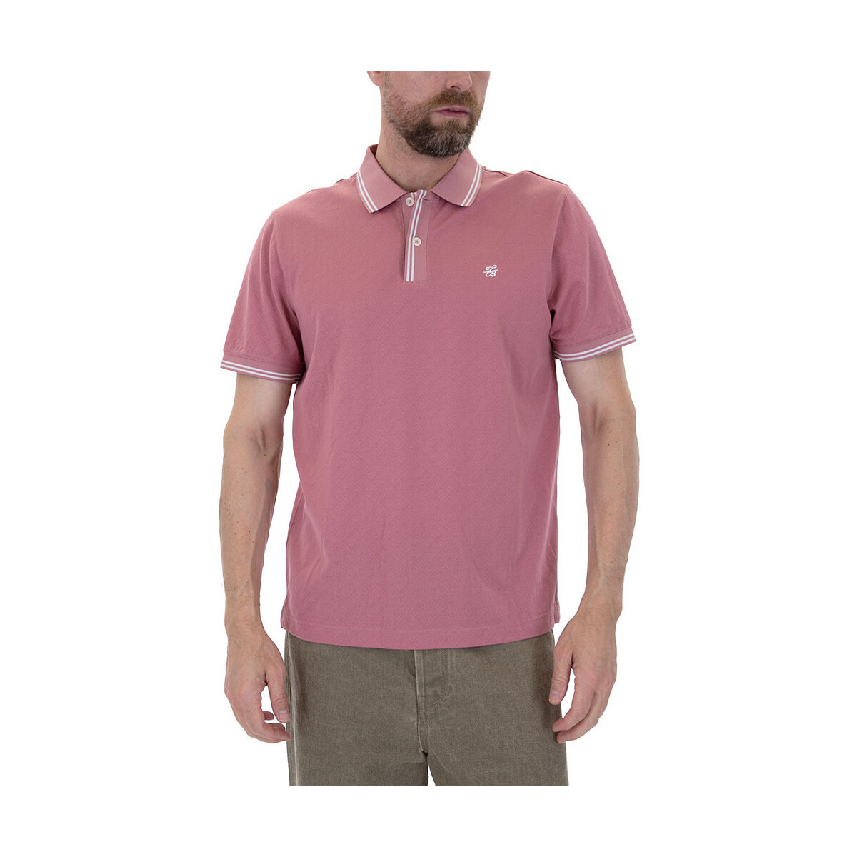 Υφασμάτινα Άνδρας T-shirt με κοντά μανίκια Ted Baker DYNAM JACQUARD REGULAR FIT POLO T-SHIRT MEN ΡΟΖ