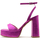 Παπούτσια Γυναίκα Σανδάλια / Πέδιλα Kotris SNAKE LEATHER HIGH HEEL SANDALS WOMEN ΦΟΥΞΙΑ