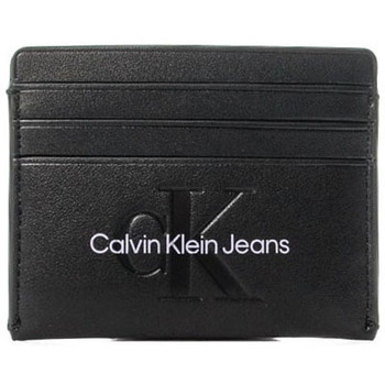 Τσάντες Γυναίκα Πορτοφόλια Calvin Klein Jeans MONOGRAM SCULPTED CARD HOLDER WOMEN ΜΑΥΡΟ- ΜΩΒ