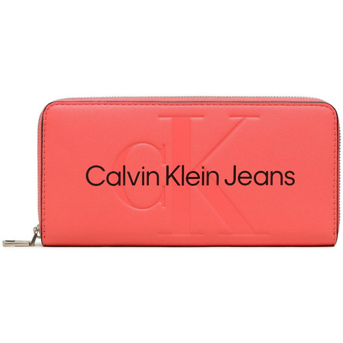 Τσάντες Γυναίκα Πορτοφόλια Calvin Klein Jeans SCULPTED ZIP AROUND WALLET WOMEN ΚΟΚΚΙΝΟ- ΜΑΥΡΟ