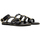 Παπούτσια Γυναίκα Σανδάλια / Πέδιλα Bacali Collection LEATHER FLAT SANDALS WOMEN ΜΑΥΡΟ- ΧΡΥΣΟ
