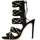Παπούτσια Γυναίκα Σανδάλια / Πέδιλα Spazio Moda SUEDE LEATHER HIGH HEEL SANDALS WOMEN ΜΑΥΡΟ- ΧΡΥΣΟ