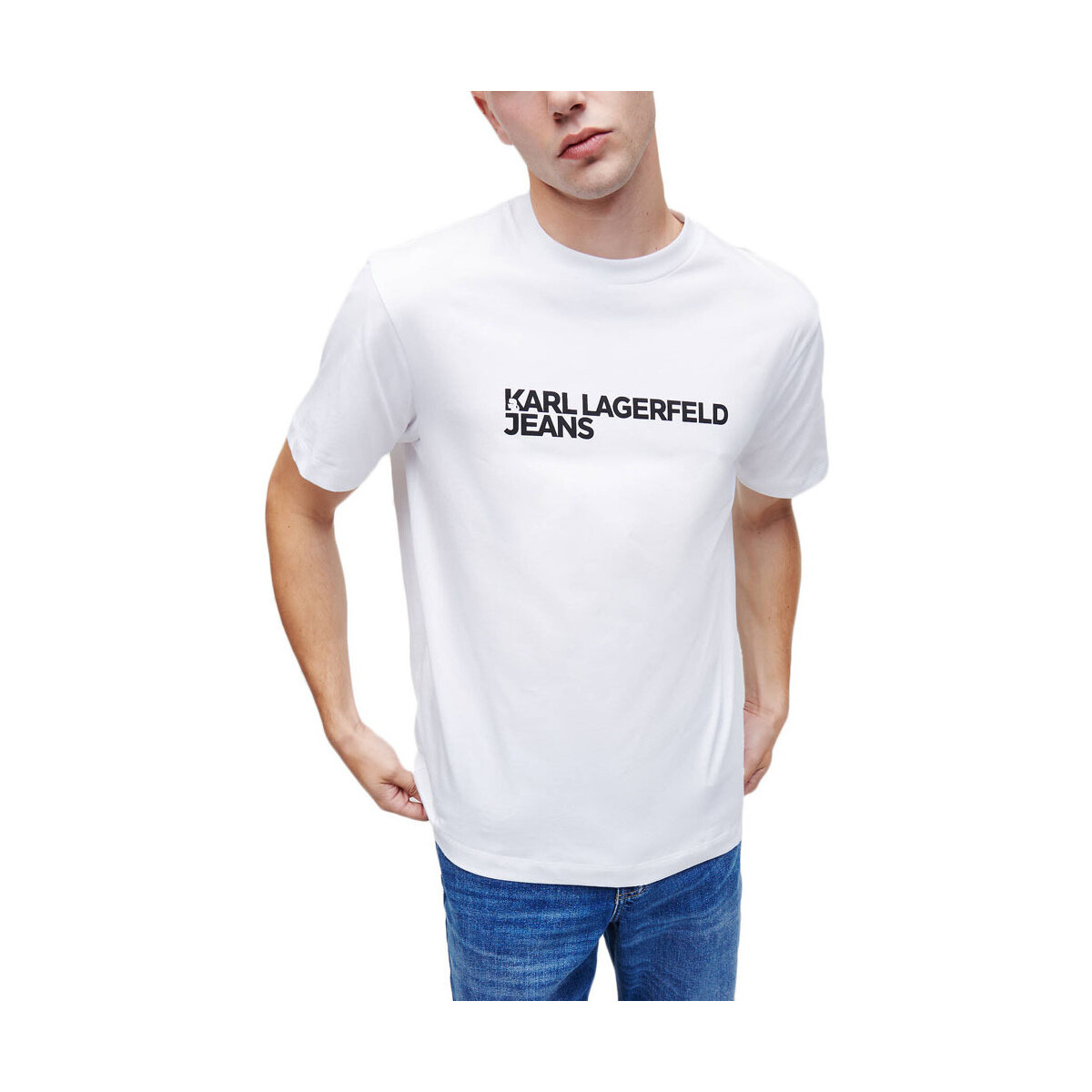 Υφασμάτινα Άνδρας T-shirt με κοντά μανίκια Karl Lagerfeld LOGO REGULAR FIT T-SHIRT MEN ΛΕΥΚΟ- ΜΑΥΡΟ