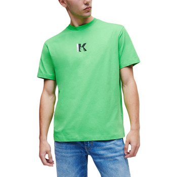 Υφασμάτινα Άνδρας T-shirt με κοντά μανίκια Karl Lagerfeld K-LOGO REGULAR FIT T-SHIRT MEN ΜΑΥΡΟ- ΠΡΑΣΙΝΟ