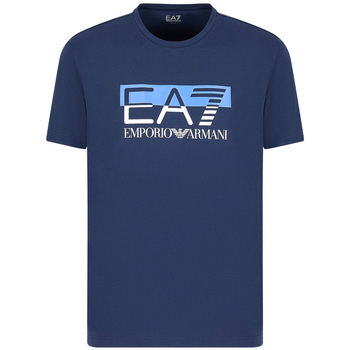 Υφασμάτινα Άνδρας T-shirt με κοντά μανίκια Ea7 Emporio Armani T-SHIRT ΜΕΝ ΛΕΥΚΟ- ΜΠΛΕ- ΜΩΒ