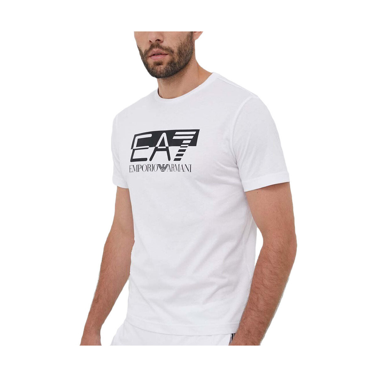 Υφασμάτινα Άνδρας T-shirt με κοντά μανίκια Ea7 Emporio Armani T-SHIRT ΜΕΝ ΛΕΥΚΟ