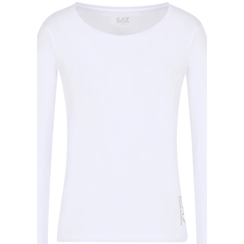 Υφασμάτινα Γυναίκα Μπλουζάκια με μακριά μανίκια Ea7 Emporio Armani LONGSLEEVE T-SHIRT WOMEN ΛΕΥΚΟ