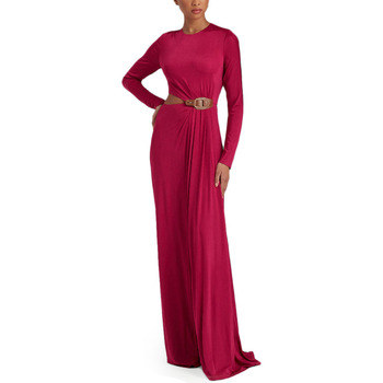 Υφασμάτινα Γυναίκα Φορέματα Ralph Lauren JAWSLIN LONGSLEEVE MAXI DRESS WOMEN LAUREN ΦΟΥΞΙΑ