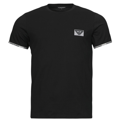 Υφασμάτινα Άνδρας T-shirt με κοντά μανίκια Emporio Armani PIPING LOGOBANG Black