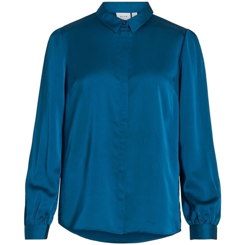 Υφασμάτινα Γυναίκα Μπλούζες Vila Noos Ellette Satin Shirt - Moroccan Blue Μπλέ
