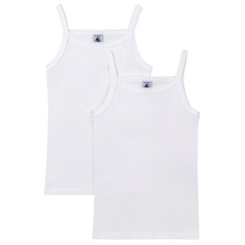 Υφασμάτινα Κορίτσι Αμάνικα / T-shirts χωρίς μανίκια Petit Bateau A0AA6 X2 Άσπρο