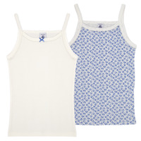 Υφασμάτινα Κορίτσι Αμάνικα / T-shirts χωρίς μανίκια Petit Bateau A0A4D X2 Μπλέ / Άσπρο
