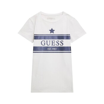 Υφασμάτινα Κορίτσι T-shirt με κοντά μανίκια Guess J4RI15 Άσπρο