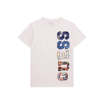 Υφασμάτινα Αγόρι T-shirt με κοντά μανίκια Guess SS T SHIRT Άσπρο