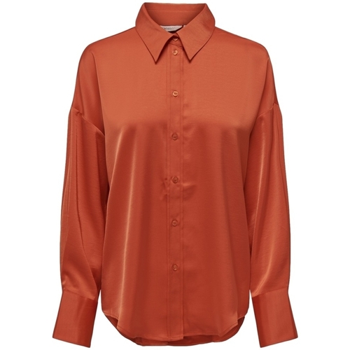 Υφασμάτινα Γυναίκα Μπλούζες Only Marta Oversize Shirt - Tigerlily Orange