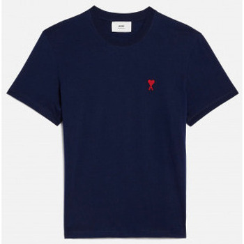 Υφασμάτινα Άνδρας T-shirts & Μπλούζες Ami Paris T SHIRT  DE COEUR UNISEX NAUTIC BLUE Marine