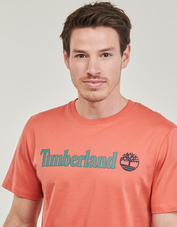 Timberland Linear Logo Short Sleeve Tee Brown