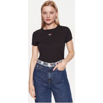 Υφασμάτινα Γυναίκα T-shirts & Μπλούζες Tommy Jeans DW0DW16259 Black