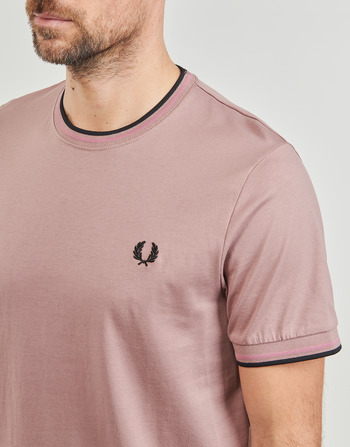 Fred Perry TWIN TIPPED T-SHIRT Ροζ / Black