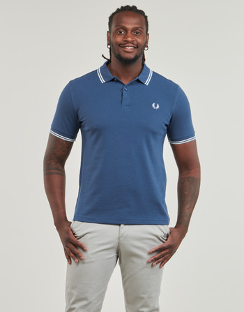 Fred Perry TWIN TIPPED FRED PERRY SHIRT Μπλέ / Άσπρο