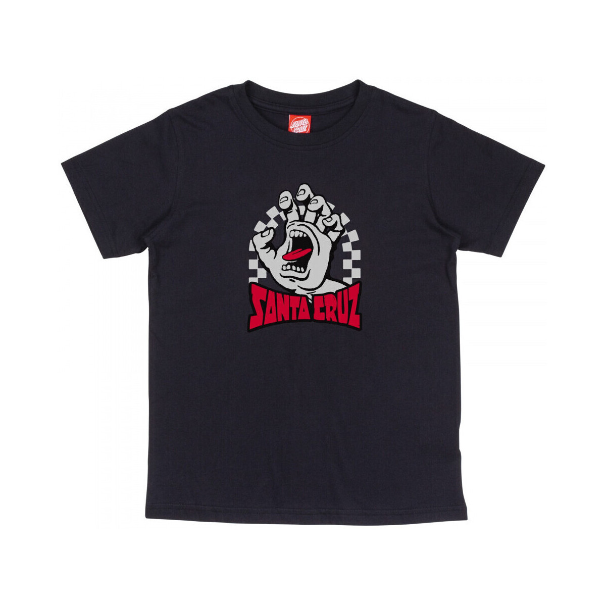 Υφασμάτινα Παιδί T-shirts & Μπλούζες Santa Cruz Youth check gateway hand front Black