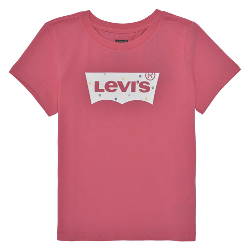 Υφασμάτινα Κορίτσι T-shirt με κοντά μανίκια Levi's MULTI DAISY BATWING TEE Ροζ / Άσπρο