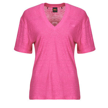 Υφασμάτινα Γυναίκα T-shirt με κοντά μανίκια BOSS C_Ela Ροζ