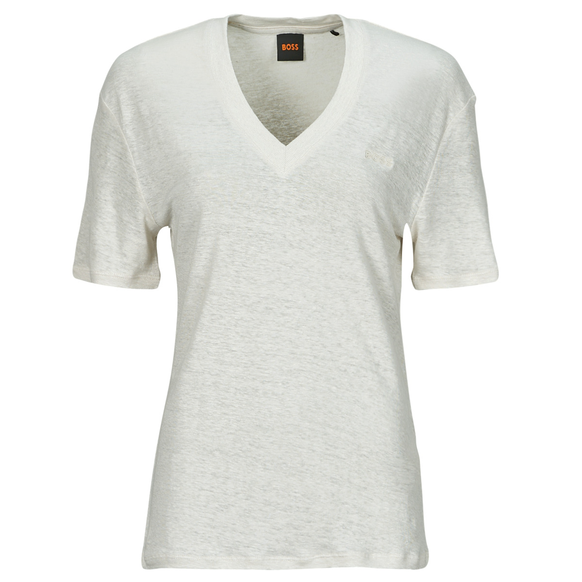 Υφασμάτινα Γυναίκα T-shirt με κοντά μανίκια BOSS C_Ela Άσπρο