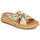 Παπούτσια Γυναίκα Τσόκαρα FitFlop F-Mode Leather-Twist Flatform Slides (Cork Wrap) Gold / Brown