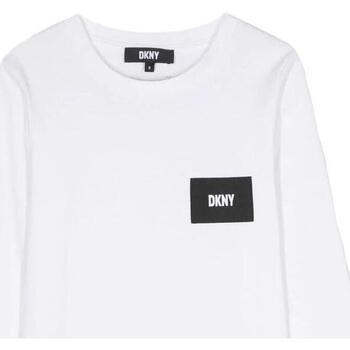 Υφασμάτινα Κορίτσι T-shirt με κοντά μανίκια Dkny  Άσπρο