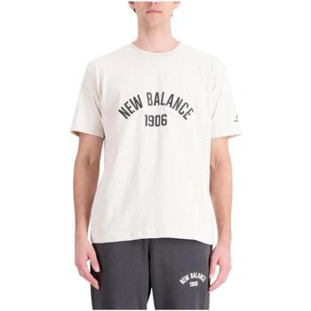 Υφασμάτινα Άνδρας T-shirt με κοντά μανίκια New Balance  Beige