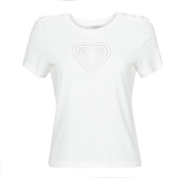 Υφασμάτινα Γυναίκα T-shirt με κοντά μανίκια Morgan DISTRI Άσπρο