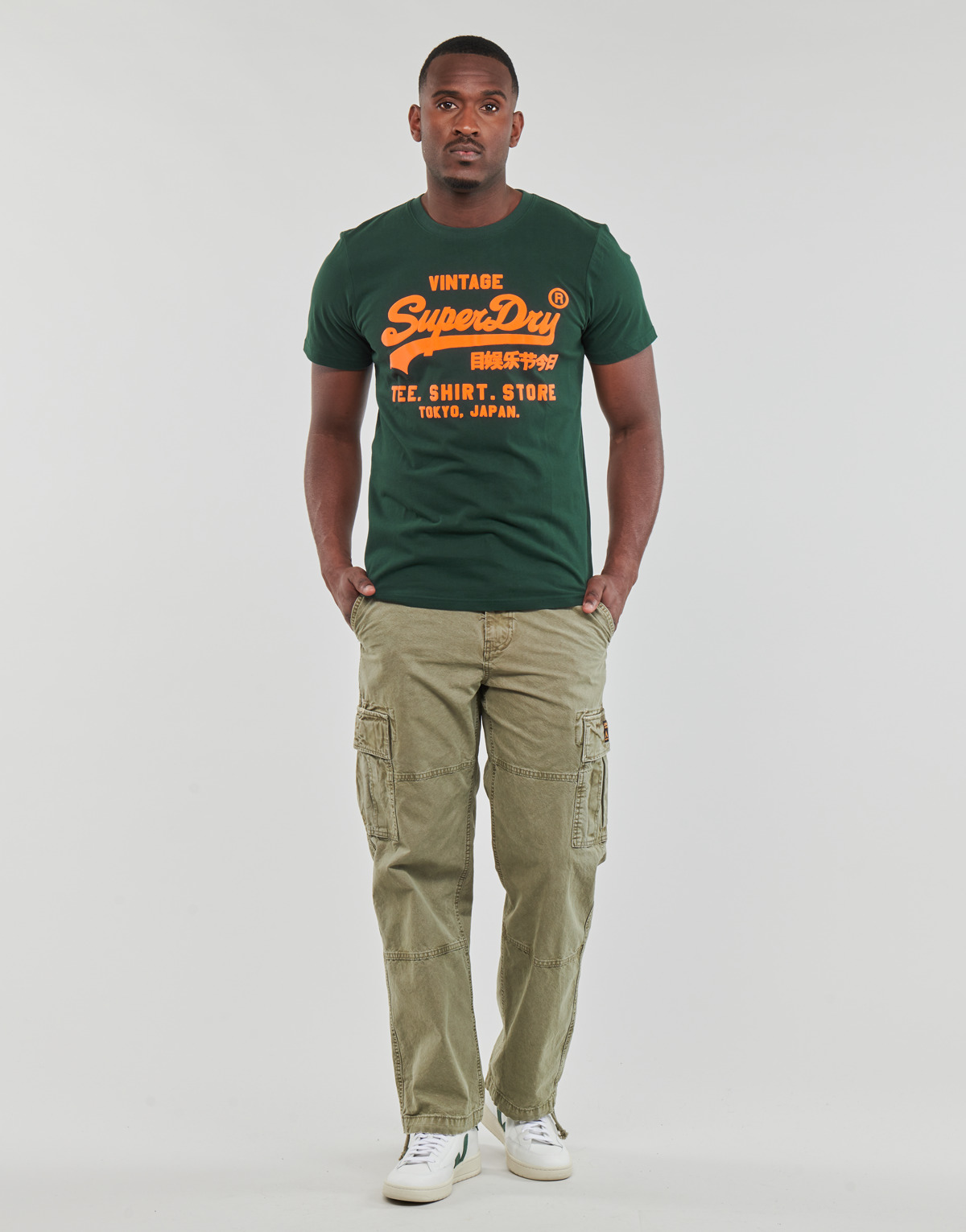 Υφασμάτινα Άνδρας παντελόνι παραλλαγής Superdry BAGGY CARGO PANTS Green