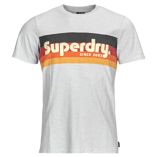 Υφασμάτινα Άνδρας T-shirt με κοντά μανίκια Superdry CALI STRIPED LOGO T SHIRT Άσπρο